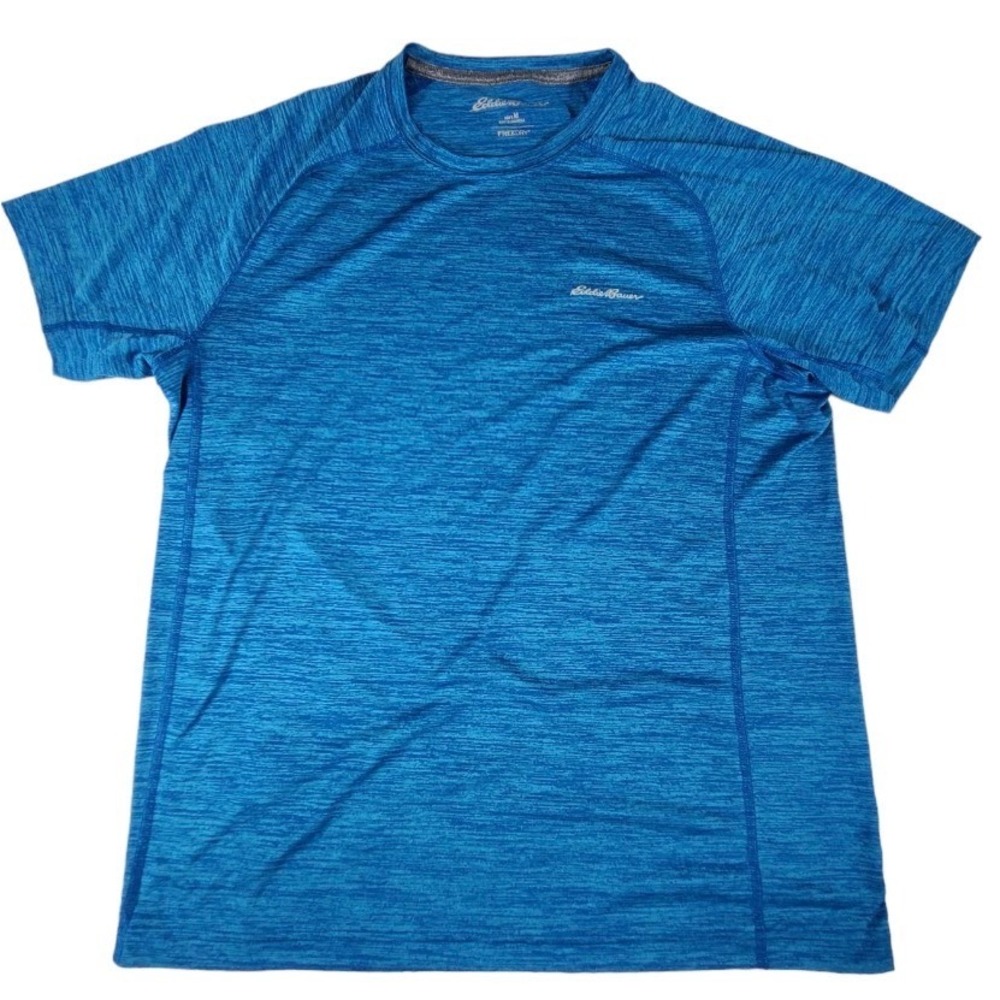 Eddie Bauer Mens FreeDry Blue Space Dye Performance‎ T-Shirt XL